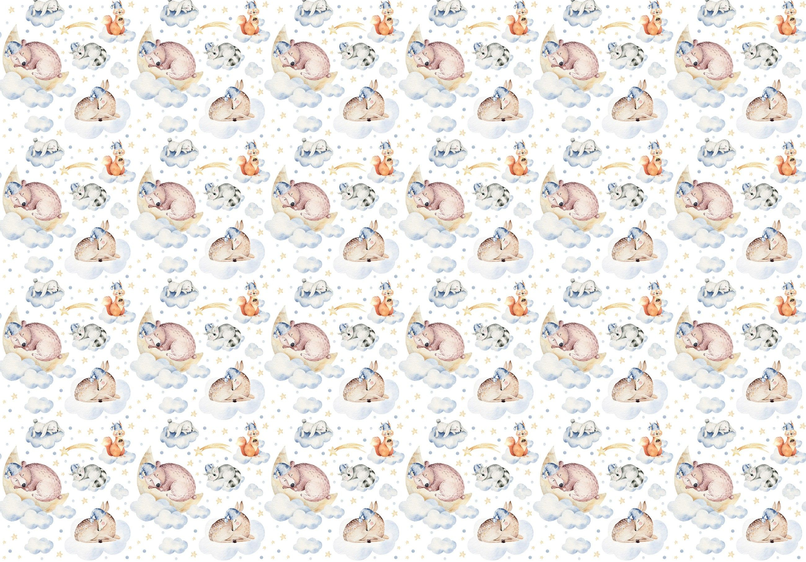 Детски Флис Фототапет Good night baby, Животинчетата спят...сладки сънища!